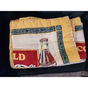 Coca-Cola Bedding 1990s (?) 80x85 Comforter 2 Shams